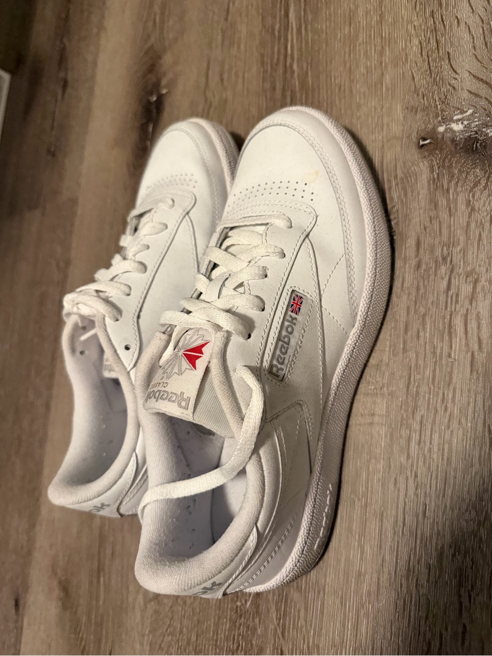 Reebok White Leather Low-Top Sneakers